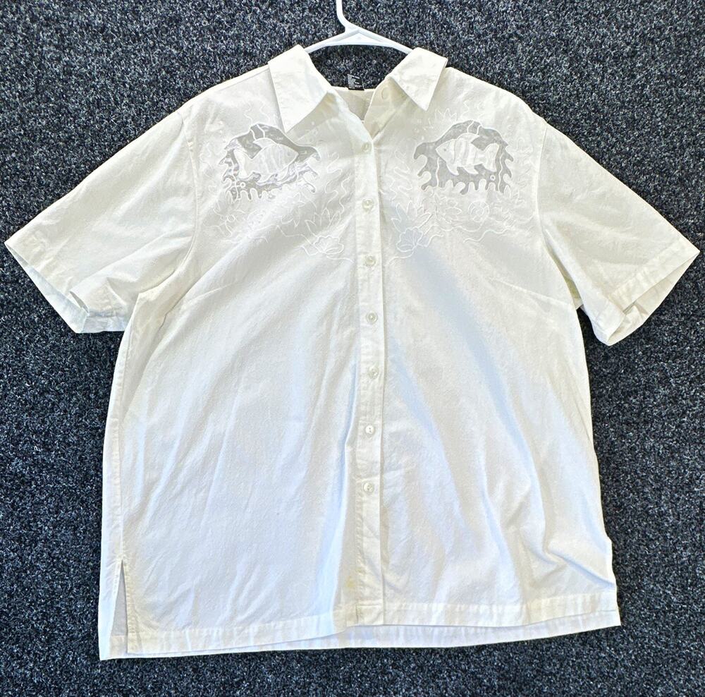 Club Z Collection Men's XL Cotton White S/S Point Collar Button-Up Elephant